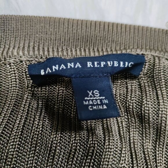 Banana Republic Olive Green Ribbed Long Cardigan Sweater Women's Size XS - Picture 3 of 9